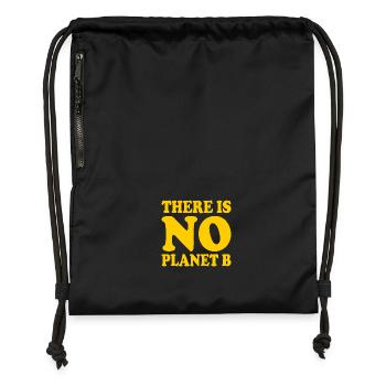 There is no planet b - Turnbeutel aus Recycling-Material - Schwarz - Vorne