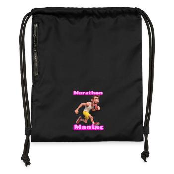 Marathon Maniac Cartoonläufer - Turnbeutel aus Recycling-Material - Schwarz - Vorne