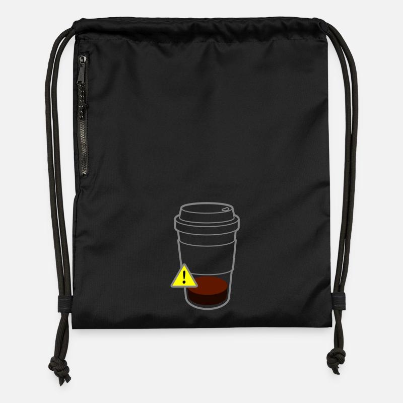 Warning Coffee - Gymsac made from recycled material - black