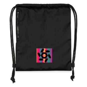 DESIGN. ART. GEEK. VINTAGE. GRAPHIQUE. MANGA. ASIE - Sac à cordon en polyester recyclé - noir - Devant