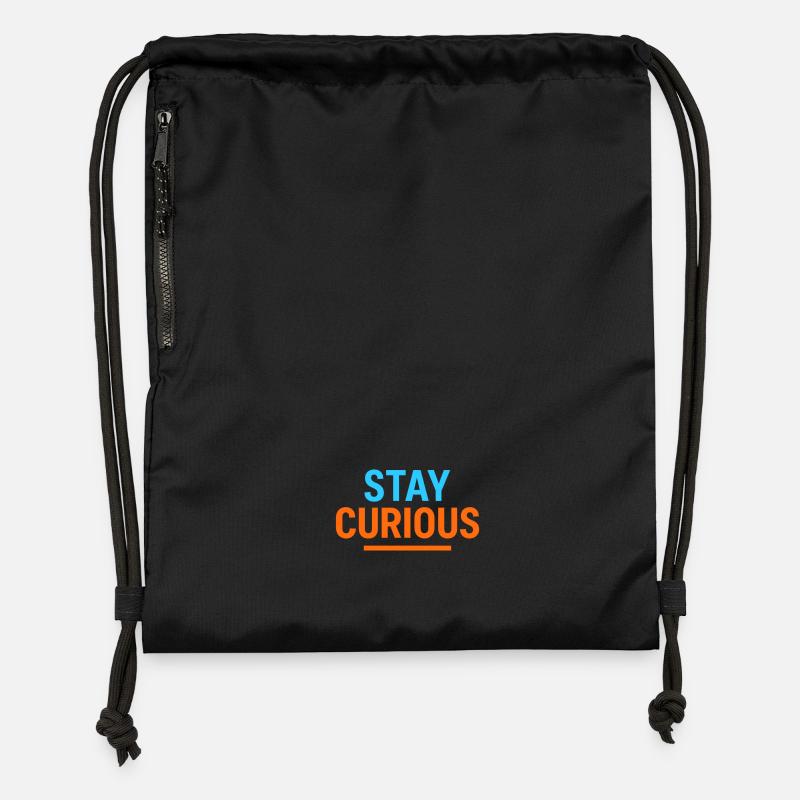 Stay Curious - Gymsac made from recycled material - black