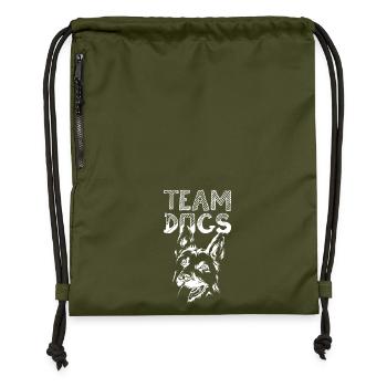 Icône Chien d’équipe Illustration de chien Logo Icône - Sac à cordon en polyester recyclé - military green - Devant