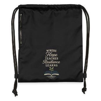 Personnel pour l'enseignant en éducation alternative Deuxième - Sac à cordon en polyester recyclé - noir - Devant