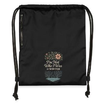 Mindful Growth, Spring Renewal, - Gymsac made from recycled material - black - Front