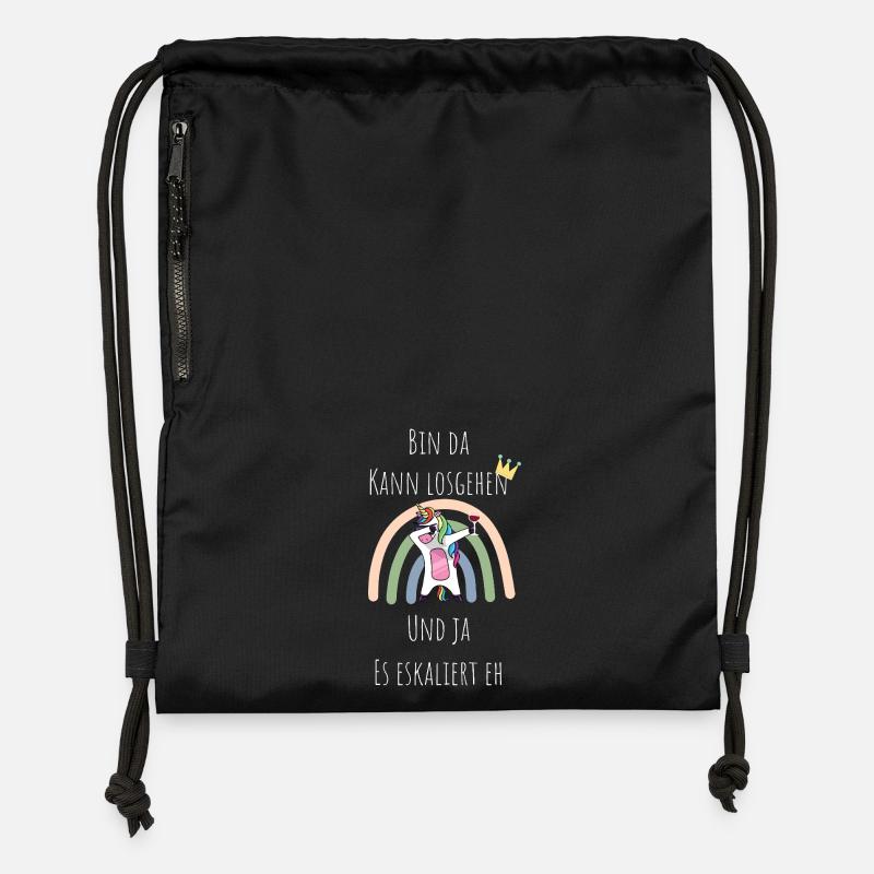 Unicorn Rainbow Escalation - Gymsac made from recycled material - black