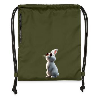 Mountain Rabbit Arctic Hare Albino Rabbit White Rabbit - Gymsac made from recycled material - military green - Front