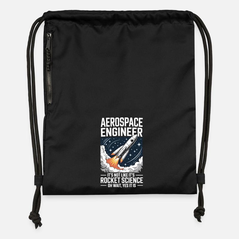 Aerospace Engineer Like Rocket Science - Gymsac made from recycled material - black