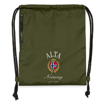 Alta Norway Coat of Arms Crown – Travel Souvenir - Gymsac made from recycled material - military green - Front