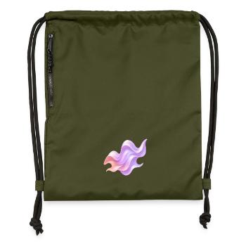 Ondes liquides - Sac à cordon en polyester recyclé - military green - Devant
