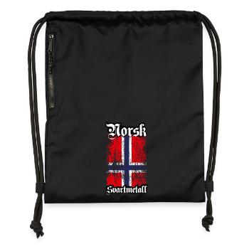 (Trve) Norwegian Black Metal - Norsk Svartmetall - Gymsac made from recycled material - black - Front