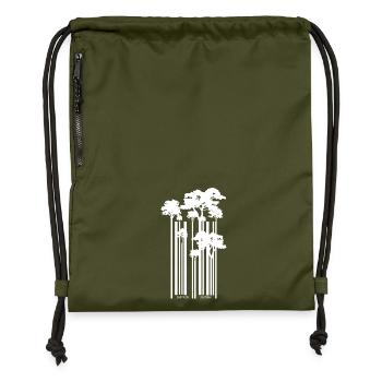 code à barres - Sac à cordon en polyester recyclé - military green - Devant