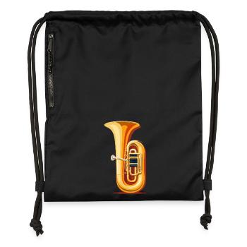 Tuba Graphic - Gymsac made from recycled material - black - Front