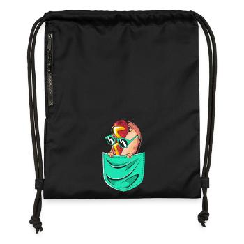Hot Dog Snack - Gymsac made from recycled material - black - Front