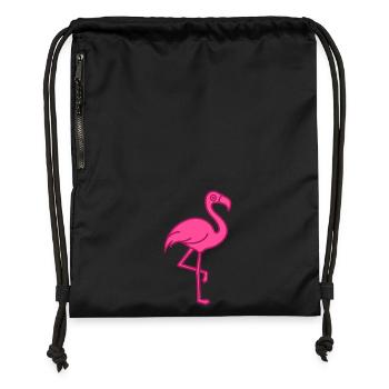 Pink Flamingo - Gymsac made from recycled material - black - Front