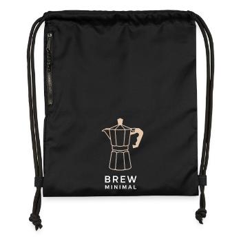 Coffee Minimal - Gymsac made from recycled material - black - Front