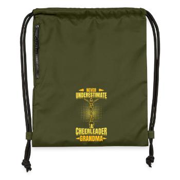 Cheerleader Grandmother - Gymsac made from recycled material - military green - Front