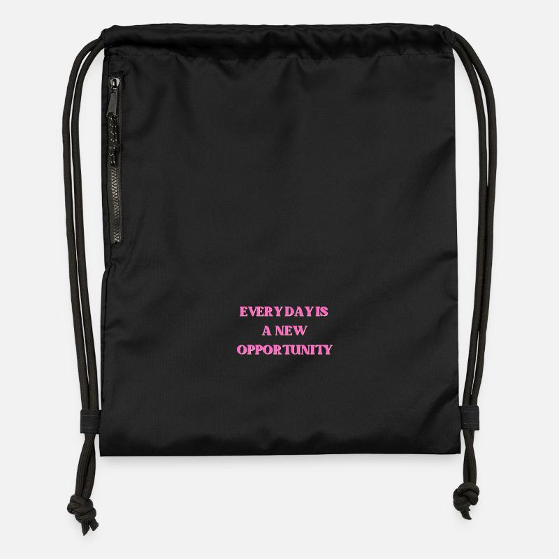Every day is a new opportunity - Turnbeutel aus Recycling-Material - Schwarz