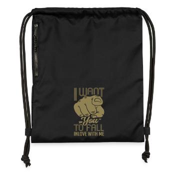 Zeigefinger Ich Will Dass Du Dich Verliebst - Turnbeutel aus Recycling-Material - Schwarz - Vorne