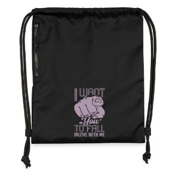 Zeigefinger Ich Will Dass Du Dich Verliebst - Turnbeutel aus Recycling-Material - Schwarz - Vorne