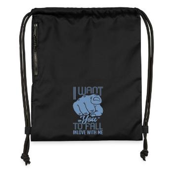 Zeigefinger Ich Will Dass Du Dich Verliebst - Turnbeutel aus Recycling-Material - Schwarz - Vorne