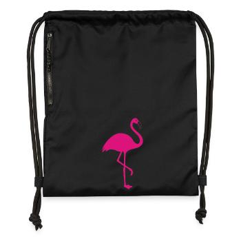 Flamingo pink summer sun beach - Gymsac made from recycled material - black - Front