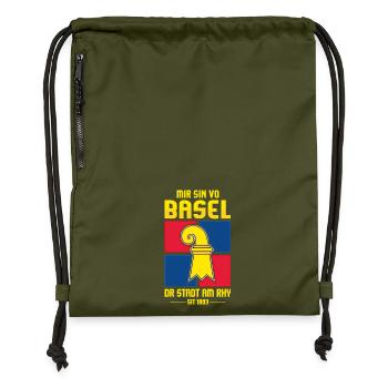 BASEL - Gymsac made from recycled material - military green - Front