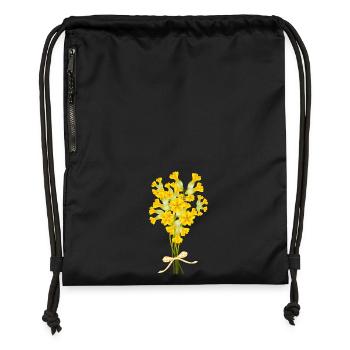 Schlüsselblumen Strauß–Frühlingshafte Illustration - Turnbeutel aus Recycling-Material - Schwarz - Vorne