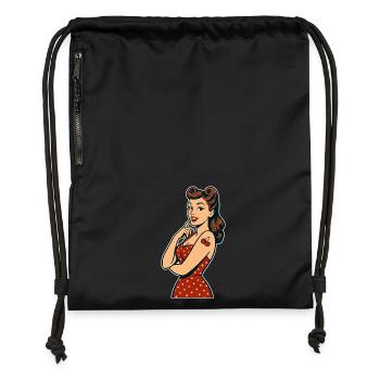 Rockabilly Pin-Up Victory Rolls Retro Gift - Gymsac made from recycled material - military green - Front