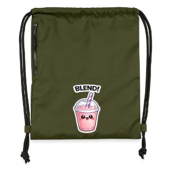 Kawaii Smoothie Becher BLEND - Turnbeutel aus Recycling-Material - military Green - Vorne