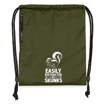 Paroles de moufette Cadeau drôle de moufette - Sac à cordon en polyester recyclé - military green - Devant