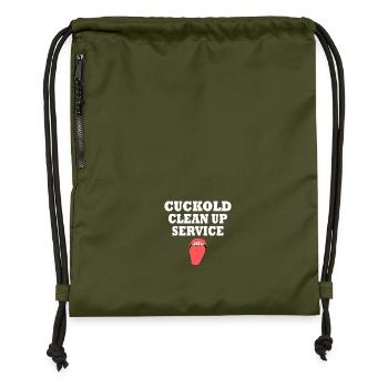Cuckold clean up service - Turnbeutel aus Recycling-Material - military Green - Vorne
