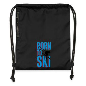 Born to Ski - Turnbeutel aus Recycling-Material - Schwarz - Vorne