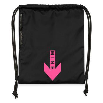 Mine flèche rose en bas - Sac à cordon en polyester recyclé - noir - Devant