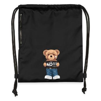 Nope with Teddy Bear bande dessinée drôle pour les opposants - Sac à cordon en polyester recyclé - military green - Devant