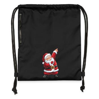 Dabbing Nikolaus Santa Claus Applaus Beifall - Turnbeutel aus Recycling-Material - Schwarz - Vorne