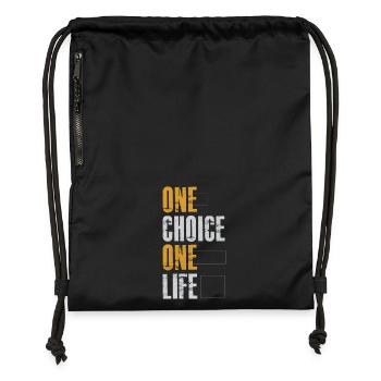 one choice one life - Gymsac made from recycled material - military green - Front