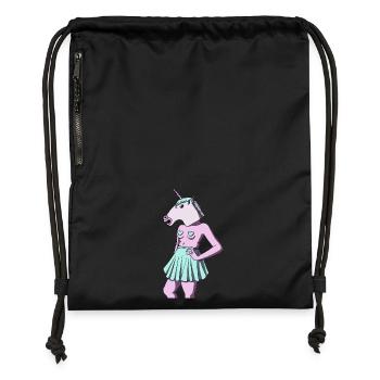 Feminist Unicorn - Gymsac made from recycled material - black - Front