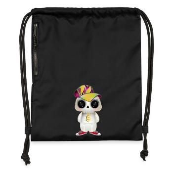 cute cool skull in hip hop look - Gymsac made from recycled material - black - Front
