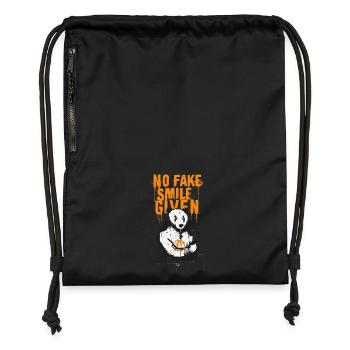 No Fake Smile Polar Panda - Edgy Streetwear Design - Gymsac made from recycled material - black - Front