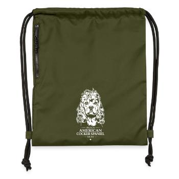Cocker Américain Épagneul Maman Chien Chien Wilsigns - Sac à cordon en polyester recyclé - military green - Devant