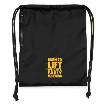 Born to lift weights - Turnbeutel aus Recycling-Material - Schwarz - Vorne