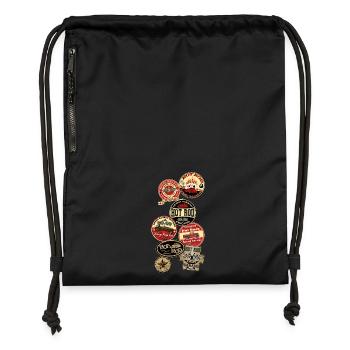 hot rods logos - Sac à cordon en polyester recyclé - noir - Devant