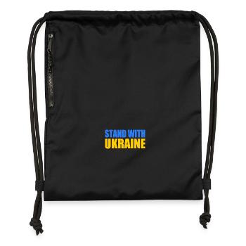 stand with ukraine - Gymsac made from recycled material - black - Front