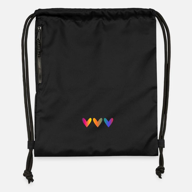 SAINT VALENTIN. EVJF. JE T'AIME. I LOVE YOU. AMOUR - Sac à cordon en polyester recyclé - noir