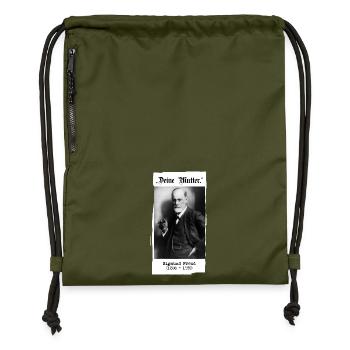 Sigmund Freud - "Deine Mutter." - Turnbeutel aus Recycling-Material - military Green - Vorne