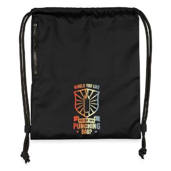 Blague sur le sac de frappe - Sac à cordon en polyester recyclé - noir - Devant