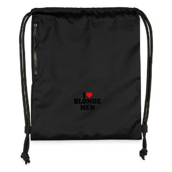 I love blonde men - Sac à cordon en polyester recyclé - noir - Devant