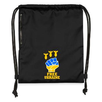 Ukraine - Gymsac made from recycled material - black - Front