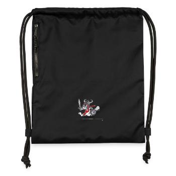 WikingerBiber # Art nord-allemand - Sac à cordon en polyester recyclé - noir - Devant
