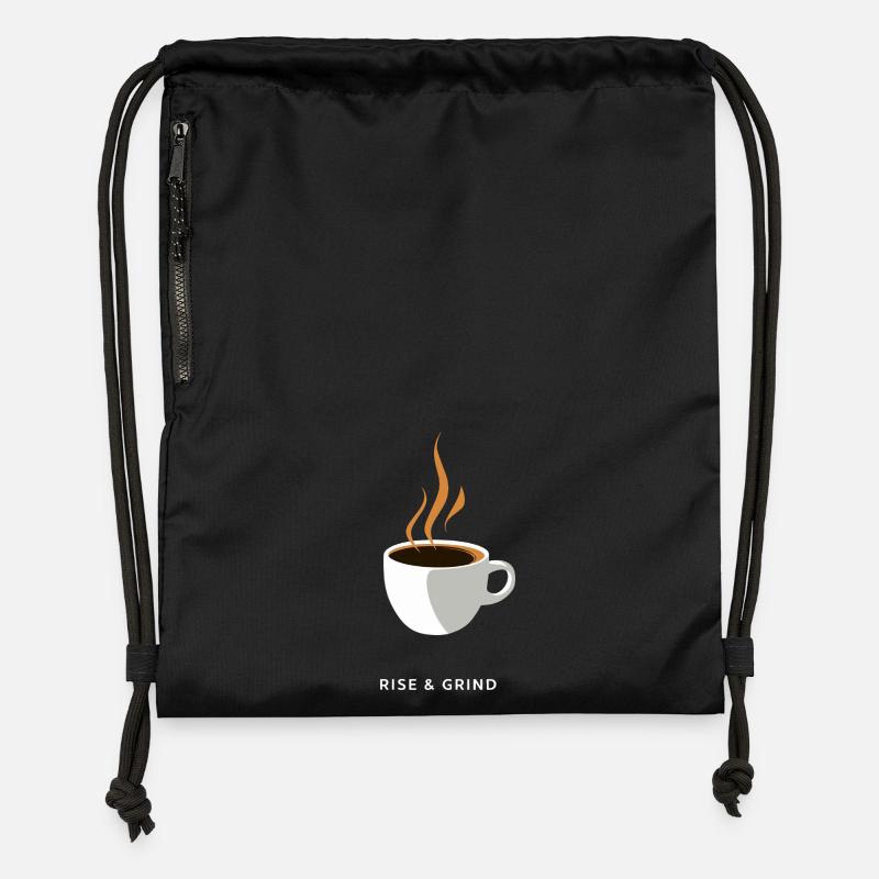 Steaming Coffee Grind - Gymsac made from recycled material - black